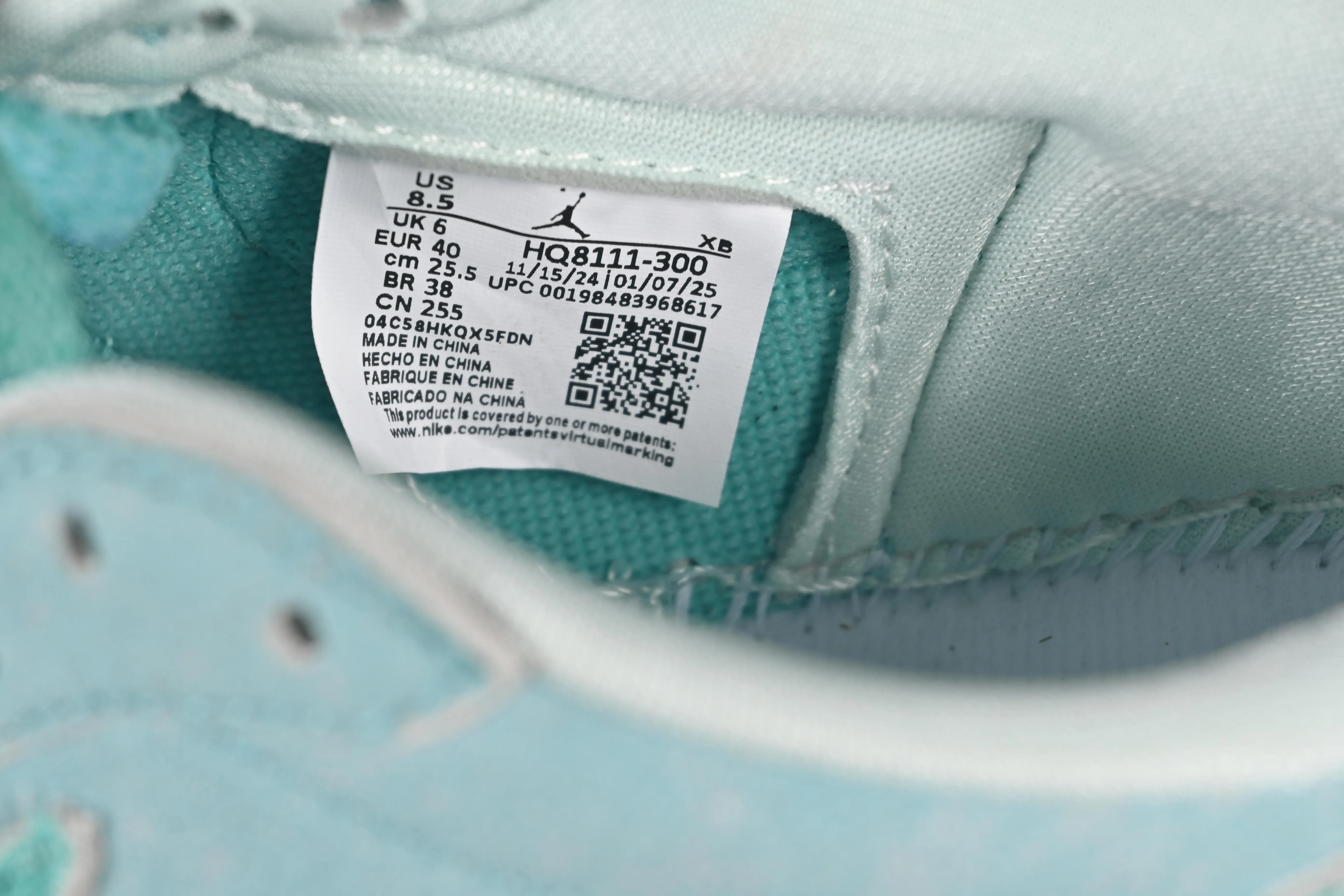 All categories Air Jordan Jordan series basketball shoes Air Jordan 1 Low Air Jordan 1 Low "Washed Teal" AJ1 Joe 1 washed celadon low-top cultural casual sneakers HQ8111-300